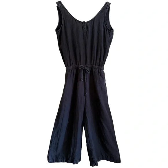 CLOTH & STONE 100% Linen Boho Lagenlook Minimalist Lightweight Casual Jumpsuit M - Picture 7 of 9